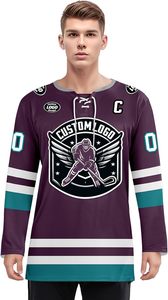 Uniformes professionnels de hockey sur glace maillots sublimés extensibles respirants personnalisés directs d'usine pour la compétition des jeunes et des adultes - Product Image 4