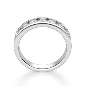Round Cut Lab Grown Diamond Channel Set Sterling <b>Silver</b> Cute Wedding Band for Women - Product Image 2