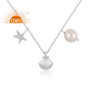 Nouvel arrivage Ensemble de perles naturelles en argent sterling Collier à pendentif à breloque étoile Fabricant de bijoux personnalisé - Product Image 3