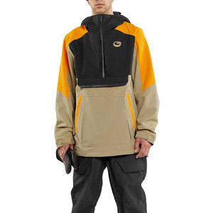 Winter High Street Hooded Windbreaker <b>Jacket</b> Solid Color Casual Zipper Waterproof Front Logo - Product Image 4