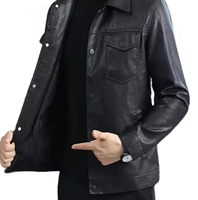 Jaket Motor Pria Kulit PU Kasual Musim Dingin Terbaru Kerah Tegak Logo Depan Berkualitas Tinggi Ritsleting Penutup Cepat Kering