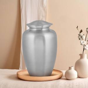 Urna Funeraria de Metal de Alta Calidad para Cenizas Humanas, Color Plateado, Diseño Sencillo, Artículos Funerarios, Urnas de Entierro Clásicas - Product Image 1