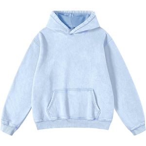 Sudadera con capucha de invierno OEM personalizable, sudadera lavada con ácido para hombres y mujeres, ropa de calle, técnica bordada, etiqueta privada personalizada - Product Image 1
