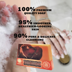 Delicia de Fusión de Chocolate y Naranja, Colección Premium de Baño Artesanal, Jabón en Barra Hecho a Mano de 80g, Jabón de Belleza para el Cuidado de la Piel con Rico Aroma Cítrico - Product Image 2
