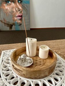 Plateau carré personnalisé en bois avec pieds pour le Ramadan et les mariages, motif horizontal - Product Image 2