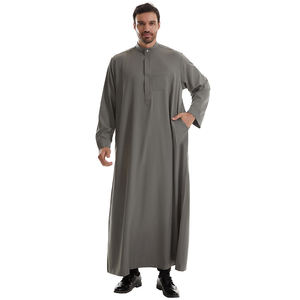 Thobe islamique pour homme pour la prière Ramadan et Eid Jubba islamique à manches longues pour un usage quotidien et formel Vente en gros de thobes personnalisés - Product Image 1