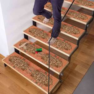 Alfombra Estampada con Patrón Étnico Bohemio Naranja: Tapetes Modernos para Escaleras, Lavables a Máquina, Goblen - Product Image 2