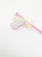 Miroir cosmétique miniature de luxe en forme rectangulaire avec strass fantaisie, miroir grossissant en acier inoxydable avec diamants brillants
