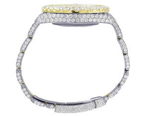 Reloj personalizado VVS Moissanite Diamante de acero inoxidable de dos tonos japonés automático Iced Out Hip Hop personalizado moda masculina - Product Image 6