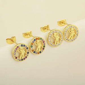 Pendientes de Aro de Cobre de <span class=keywords><strong>Dos</strong></span> Tonos con Circonitas Cúbicas de Colores, Diseño Nuevo, Estilo Occidental, Elegantes, <span class=keywords><strong>para</strong></span> Bodas, Joyería <span class=keywords><strong>para</strong></span> Mujer, Venta al por Mayor QIKU - Product Image 6