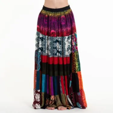 कपास चिथड़े लपेटें स्कर्ट पोशाक जिप्सी Boho भारत महिलाओं के कपड़ों की Wraparound भारतीय Boho स्कर्ट के आसपास हिप्पी जिप्सी स्कर्ट