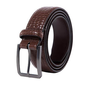 Vente en gros Ceinture en cuir de vache véritable de haute qualité avec logo personnalisé boucle en acier décontractée de luxe pour hommes - Product Image 6