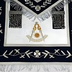 Tablier maçonnique fait main, traditionnel, cérémonial, en matériaux artisanaux de qualité supérieure - Product Image 5