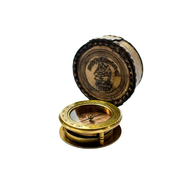 Buy Crafts International Bulk Royal Brass Compass Copper Dial with Inbuilt Magnifying Glass & Leather Case
