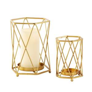 Top Trending Gold Plated Geometric Votive Holder Set Creative <b>Glass</b> <b>Bottle</b> Customizable Size for Wedding Tabletop <b>Decor</b> - Product Image 6