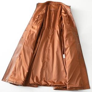 เสื้อนอกสีดำรูดซิปด้านหน้าสำหรับผู้หญิงเสื้อโค้ทหนังสีดำกลับด้านได้ - Product Image 3