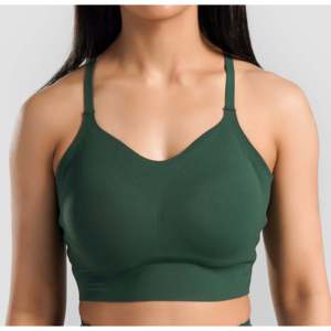 Soutien-gorge de sport Radient Active Wear vert, soutien-gorge de yoga et de fitness avec bretelles réglables, doublure en spandex douce et élastique pour la salle de sport - Product Image 5