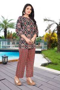 Kurti imprimé en rayonne pure magnifiquement conçu avec Salwar Kameez pour les vêtements de fête indiens et pakistanais - Product Image 6