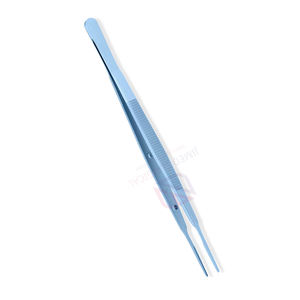 Pinzas DeBakey Micro Recubiertas de Titanio Azul de 175 mm, Pinzas Dentadas Rectas para Aplicación de Apósitos, Herramienta Quirúrgica de Acero Inoxidable con Certificación CE - Product Image 3