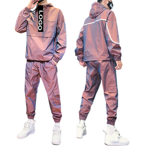 Survêtement pour homme personnalisé avec logo réfléchissant, écologique, respirant, à séchage rapide, nouvelle mode, 100% nylon, pour homme et femme - Product Image 5