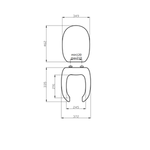 Siège de toilette en MDF avec ouverture centrale pour personnes handicapées, équipement de sécurité pour salle de bain - Product Image 3