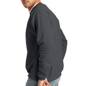 Venta al por mayor personalizado rayas acanalado cuello redondo Sudadera de alta calidad de algodón de los hombres de gran tamaño sudaderas - Product Image 3