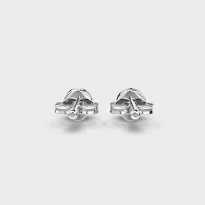 Boucles d'oreilles en or jaune 10K/14K/18K avec diamants de laboratoire taille princesse pour femmes - Product Image 5