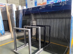 Baldosas de Mármol Calcita Nero Marquina, Losas Grandes Pulimentadas Modernas Cortadas a Medida, Suelo de Piedra Natural con Diseño Gráfico - Product Image 5