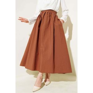 Falda de paracaídas bronceada para mujer con bolsillo en la cintura elástica - Product Image 3