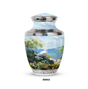 โกศอลูมิเนียมสีขาวสำหรับใส่เถ้ากระดูกผู้ใหญ่สำหรับตกแต่งโกศขนาดใหญ่พร้อมถุงกำมะหยี่ - Product Image 5