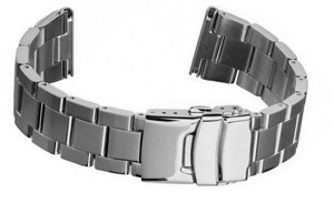 Bracelet de montre de luxe en acier inoxydable argenté massif et brillant 18-24mm Bracelet de montre intelligent doux résistant à l'eau respirant - Product Image 3