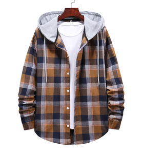 Veste d'hiver Hommes Chemises à capuche Chemise Homme Hommes Workout Plaid Shirts Fitness - Product Image 5