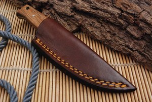 Nuevos cuchillos ZR ZRB14, cuchillo de caza Bushcraft de acero de alto carbono, mango de madera, Funda de cuero, maquinilla de afeitar, diseño equilibrado afilado OEM - Product Image 2