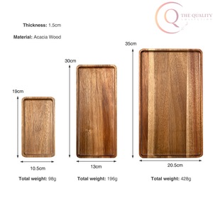 Plateau de service en bois avec finition élégante, parfait pour servir des aliments et des boissons - Product Image 3