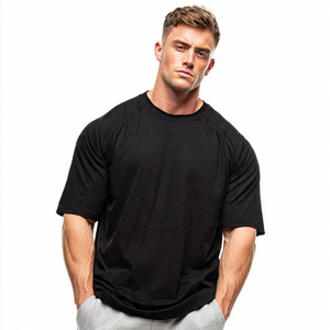 Gym Drop Shoulder Tee Shirt Men Custom Printed Workout Fitness Wear T Shirt Men's Short Sleeve Gym Printed T Shirts Mens - Product Image 4