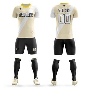 Ensemble de vêtements de football à sublimation personnalisée Kits de football pour adultes à prix bon marché avec maillots originaux imprimés par transfert à chaud - Product Image 4