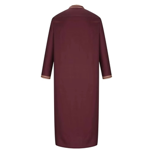 Jubbah pour homme, dernier design, respirant, couleur unie, mode islamique, col rond, Thobe / Thawb, uni, teinture unie, pour adultes, respirant - Product Image 3