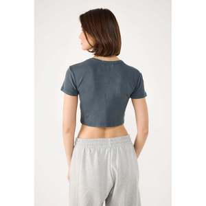 T-shirt court côtelé orné de pierres - Product Image 6