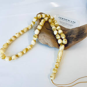 ลูกประคำอิสลามสีเหลืองธรรมชาติและสีขาว, อำพัน, 39 เม็ด - Product Image 5