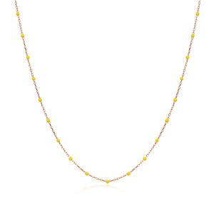 Collier chaîne pour femme en argent sterling 925 turc fait main, design émail jaune tendance, bijoux en gros - Product Image 3