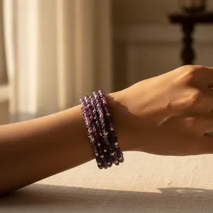 Pulsera de Corazón y Mariposa con Circonita y Amatista Chapada en Oro - Plata 925 - Regalo para Mujer - Product Image 1