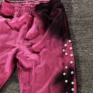 กางเกงวอร์มผ้าคอตตอนสำหรับผู้ชายกางเกงวิ่งจ๊อกกิ้งผ้าเฟรนช์เทอร์รี่ลำลองกันแดดผ้า100% กลางแจ้งติดเพชรเอวยางยืดประดับพลอยเทียม - Product Image 5