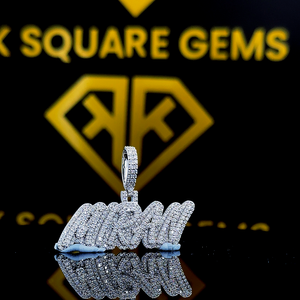 Colgante Hip Hop con Letra Personalizada, Colgante con Número Hip Hop para Hombre, Colgante de Moissanita, Joyería Hip Hop Ice Out - Product Image 3