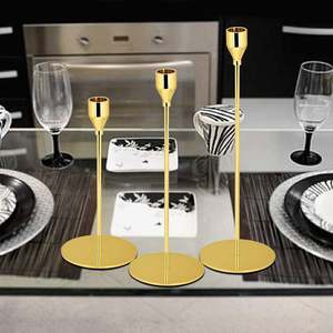 Bougeoir deux tons noir et or en métal coulé Décoration de la maison Bougeoirs en métal nouveauté - Product Image 5