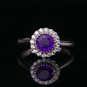 Handmade 925 <b>Sterling</b> <b>Silver</b> Vintage Engagement <b>Ring</b> Natural Amethyst Indian Stone Fine Jewelry Cocktail <b>Ring</b> Channel <b>Set</b> - Product Image 2
