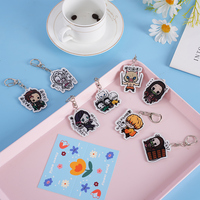 Porte-clés en acrylique imprimé personnalisé sur le thème de l'anime, porte-clés transparent imprimé double face, chaîne suspendue décorative, cadeau créatif