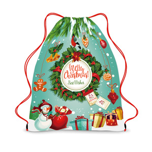 <b>Christmas</b> Themed Drawstring Backpack Bag Portable Storage <b>Sack</b> with Drawstring Closure - Product Image 5