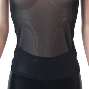 เสื้อกล้ามผู้หญิงตาข่ายโพลีเอสเตอร์ระบายอากาศได้ดี100% ฤดูร้อนเสื้อกล้ามแขนกุดเสื้อคอสี่เหลี่ยมใส - Product Image 4