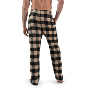 Pantalons en flanelle personnalisés pour hommes, pyjamas à cordon de serrage à carreaux, prix compétitif, style décontracté pour vêtements de nuit - Product Image 3