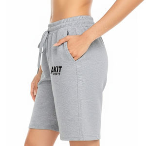 Meilleurs shorts pour femmes en coton 100% respirant, vêtements de rue d'extérieur, avec taille haute, fermeture à cordon, qualité supérieure, coupe décontractée - Product Image 3